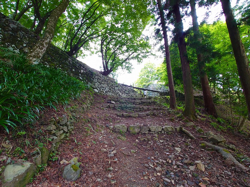 津和野城 東門跡付近の石垣(遠景)