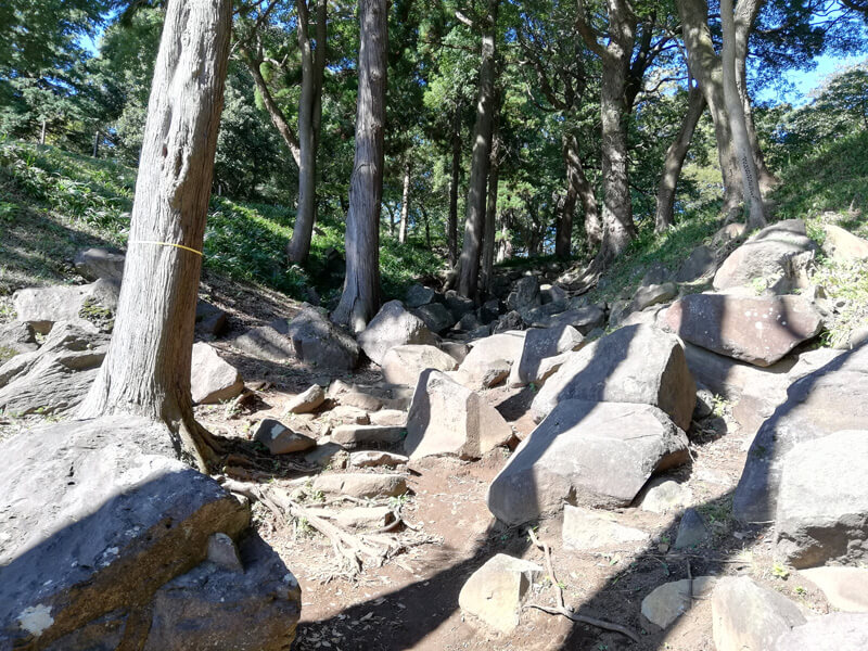 石垣山城 本丸、南曲輪への登城階段