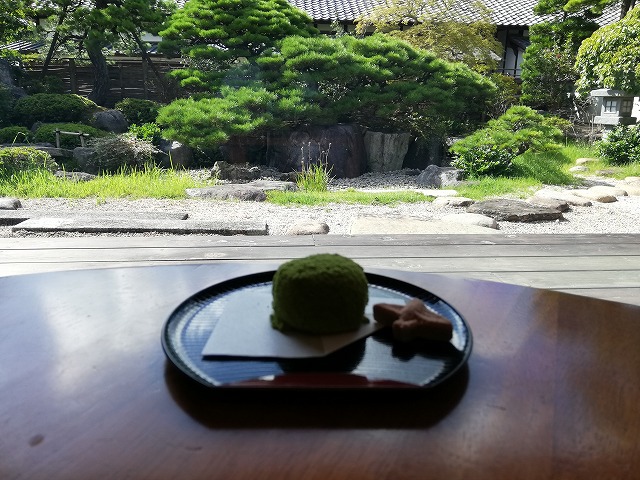 松江歴史館の庭園と抹茶セット