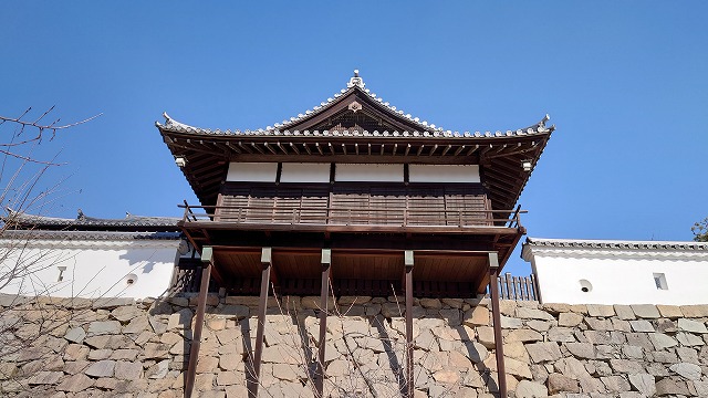 福山城 湯殿(本丸内部から見た、修繕中)