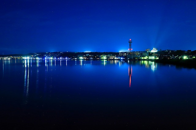 三国温泉 近港の夜景
