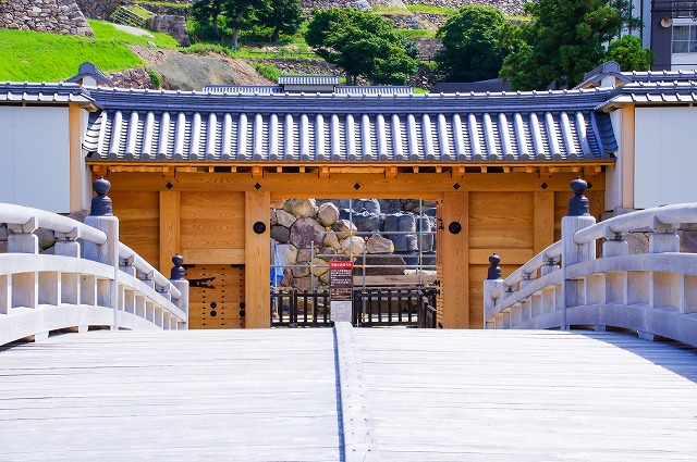 鳥取城 擬宝珠橋と中の御門