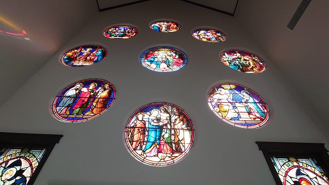 掛川市ステンドグラス美術館 丸ガラス