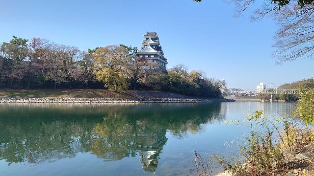 岡山城_天守閣(後楽園の河岸から見た)12